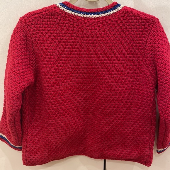 Frances Valentine Red Angie Boarder Crochet Cardigan-Coat XS - Picture 5 of 5